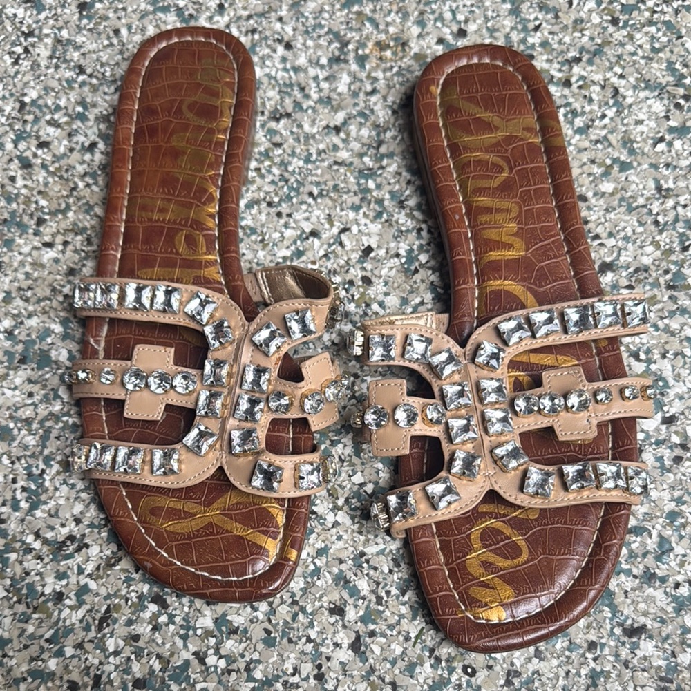 Sam Edelman Brown Studded Slide Sandals
